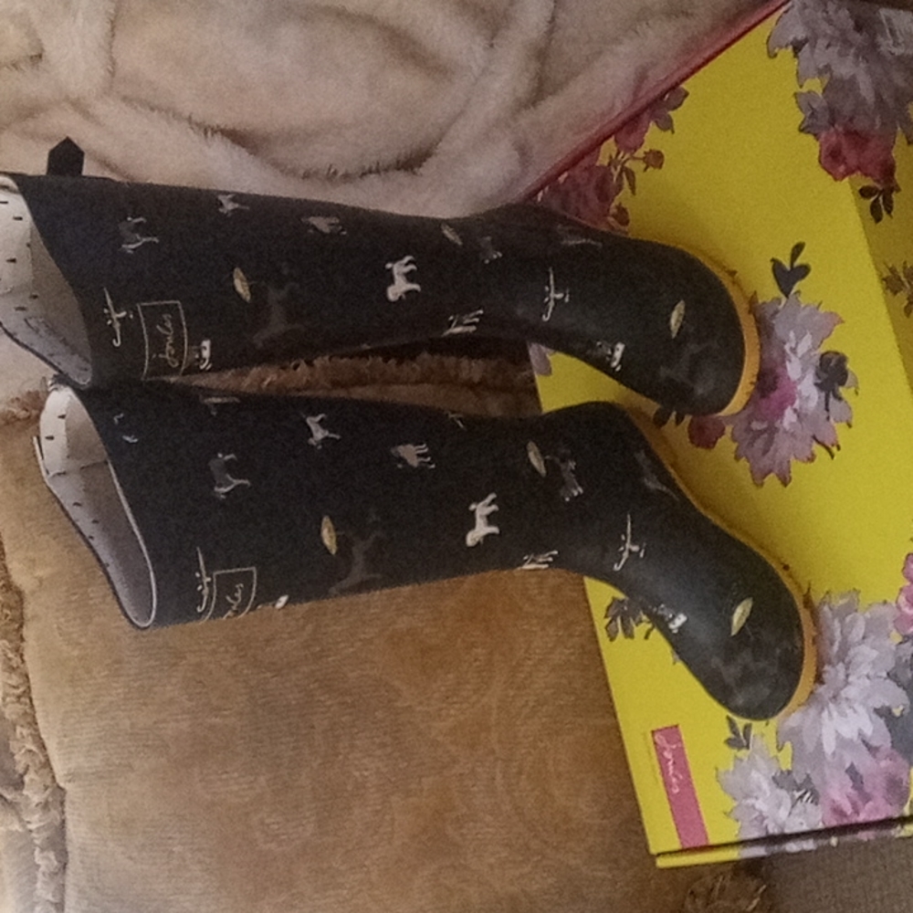 Joules rain boots with dogs